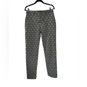 Pink Tartan Women’s Pant Black and White Print Size 4 Straight Leg Valentine Z60